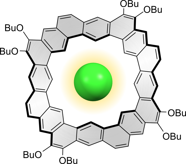 TOC image for Octulene: A Hyperbolic Molecular Belt that Binds Chloride Anions