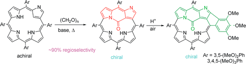 TOC image for Regioselective Internal Carbonylation of the 2-Aza-21-carbaporphyrin: Access to Configurationally Stable Chiral Porphyrinoids